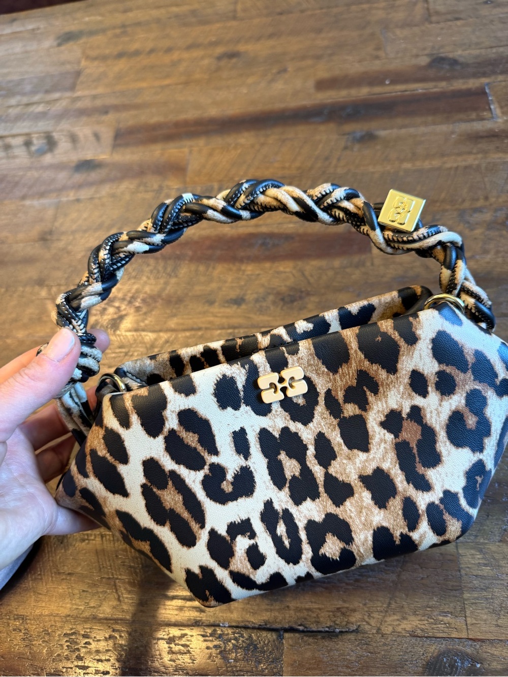 Ganni Leopard Mini Bou Bag